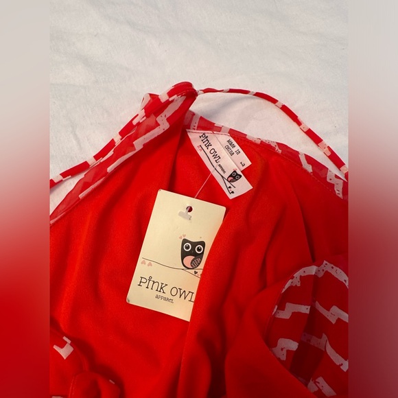 Flowy and Fun summer dress PINK OWL brand size L - Picture 2 of 5